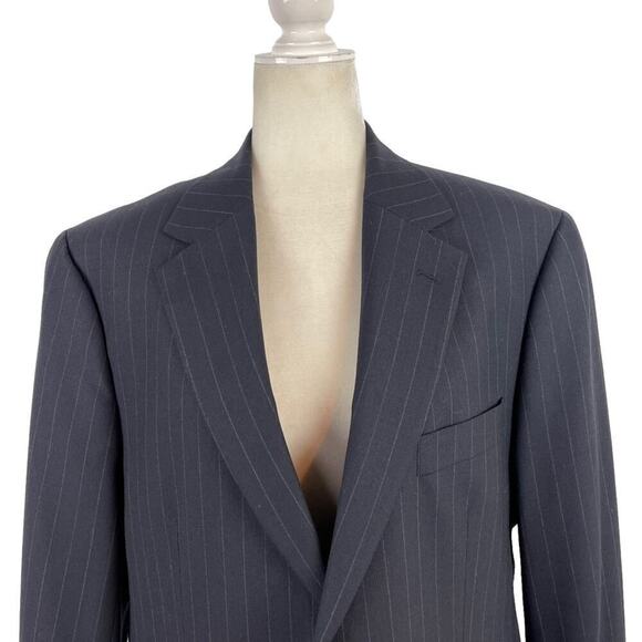 Brooks Brothers Men's Stretch Dark Blue Striped Blazer Jacket Size EU41 Short - Picture 3 of 15